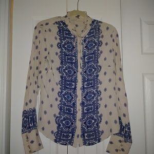 Free people button down long sleeve blouse size M.